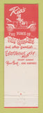Matchbook Cover - Rip's Bar Restaurant Pontiac MI