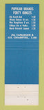 Matchbook Cover - Export Liquor Stores Detroit MI Duty Free