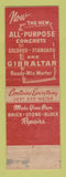 Matchbook Cover - Gibraltar Concrete Powers Lumber Detroit MI