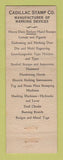 Matchbook Cover - Cadillac Stamp Company Detroit MI Chicago IL