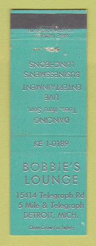 Matchbook Cover - Bobbie's Lounge Detroit MI