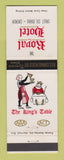 Matchbook Cover - Royal Hotel Sault Ste Marie ON King's Table
