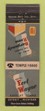 Matchbook Cover - Hotel Fort Wayne Detroit MI Burgundy Room WEAR