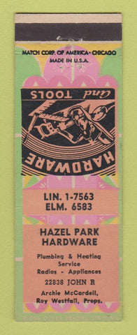 Matchbook Cover - Hazel Park Hardware MI
