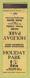 Matchbook Cover Holiday Park Swimming Sailing girlie back Waterford Township? MI