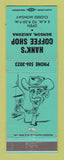 Matchbook Cover - Hank's Coffee Shop Benson AZ