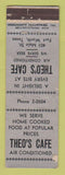 Matchbook Cover - Theo's Cafe Fort Worth TX MERCHANTS WORN