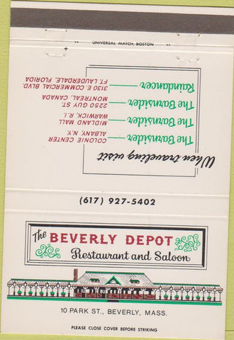 Matchbook Cover - Beverly Depot Restaurant Beverly MA 40 Strike