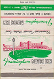 Matchbook Cover - Framingham Motel Inn MA 40 Strike
