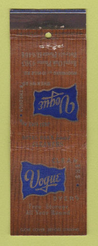 Matchbook Cover - Vogue Dyers Royal Oak MI