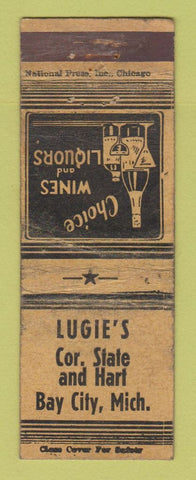 Matchbook Cover - Lugie's Liquor Bay City MI POOR