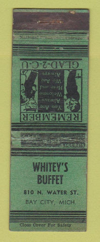Matchbook Cover - Whitey's Buffet Bay City MI WORN