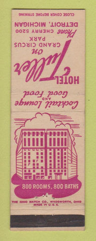 Matchbook Cover - Hotel Tuller Detroit MI