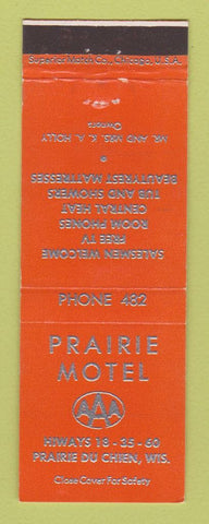 Matchbook Cover - Prairie Motel Prairie Du Chien WI