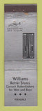 Matchbook Cover - Williams Ferndale CA Men's Clothes Grayco CROWN WEAR