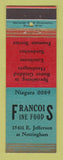 Matchbook Cover - Francois Fine Food Detroit MI