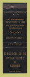 Matchbook Cover - Georgi Gril Steak House Indianapolis IN WEAR