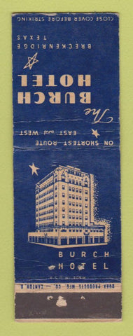 Matchbook Cover - Burch Hotel Breckenridge TX WEAR