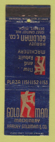 Matchbook Cover - Harvey Goldman Machinery Detroit MI WEAR