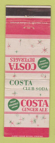 Matchbook Cover - Bosta Ginger Ale Soda Beverages Club Soda