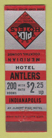 Matchbook Cover - Albert Pick Hotels Antlers Indianapolis IN