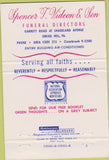 Matchbook Cover - Spencer Videon Funeral Home Drexel Hill PA 40 Strike