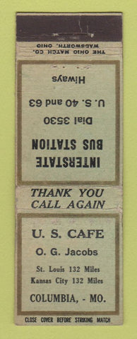 Matchbook Cover - US Cafe Columbia MO WEAR