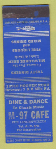 Matchbook Cover - M 97 Cafe Detroit MI