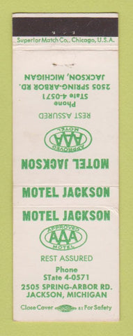 Matchbook Cover - Motel Jackson Jackson MI