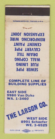 Matchbook Cover - Larson Building Supply Detroit MI WEAR