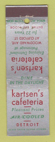 Matchbook Cover - Karsten's Cafeteria Detroit MI WEAR