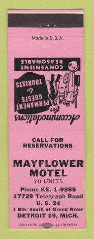 Matchbook Cover - Mayflower Motel Detroit MI