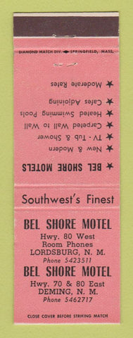 Matchbook Cover - Bel Shore Motel Deming Lordsburg NM