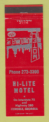 Matchbook Cover - Hi Lite Motel Cordele GA