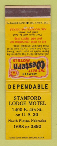 Matchbook Cover - Best Western Stanford Lodge Motel North Platte NE