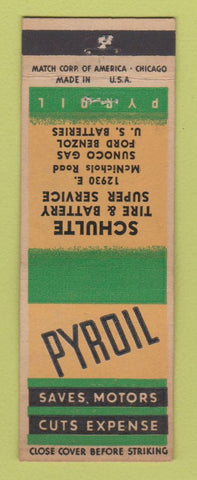 Matchbook Cover - Pyroil oil gas Sunoco Schulte Detroit MI