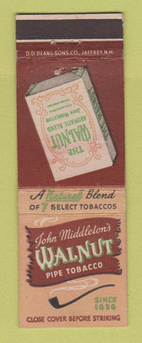 Matchbook Cover - John Middleton's Walnut Pipe Tobacco DD Bean