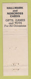 Matchbook Cover - Tiffany Gift Toy Shop Detroit MI Hallmark Norcross Cards