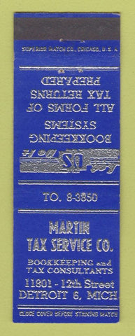 Matchbook Cover - Martin Tax Service Accounting Detroit MI