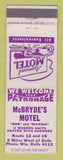 Matchbook Cover - McBryde's Motel Wisconsin Dells WI