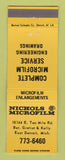 Matchbook Cover - Nichols Microfilm East Detroit MI