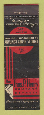 Matchbook Cover - Thos Henry Company Detroit MI WEAR