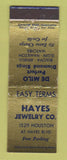 Matchbook Cover - Hayes Jewelry Detroit MI Bulova Benrus Elgin Watches