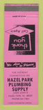 Matchbook Cover - Hazel Park Plumbing Supply MI