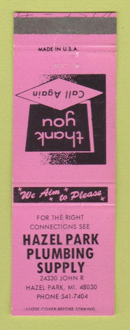 Matchbook Cover - Hazel Park Plumbing Supply MI