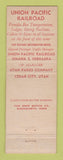 Matchbook Cover - Union Pacific Railroad Utah Parks Cedar City UT