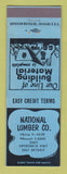 Matchbook Cover - National Lumber East Detroit MI