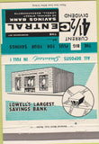 Matchbook Cover - Central Savings Book Lowell MA 40 Strike