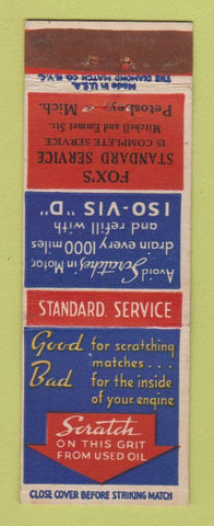 Matchbook Cover - Fox's Standard oil gas Petoskey MI