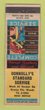 Matchbook Cover - Connolly's Standard oil gas Grosse Pointe Woods MI WORN